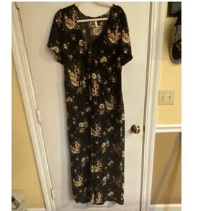 Xhilaration Floral Jumpsuit Size XL Romantic Work Professional